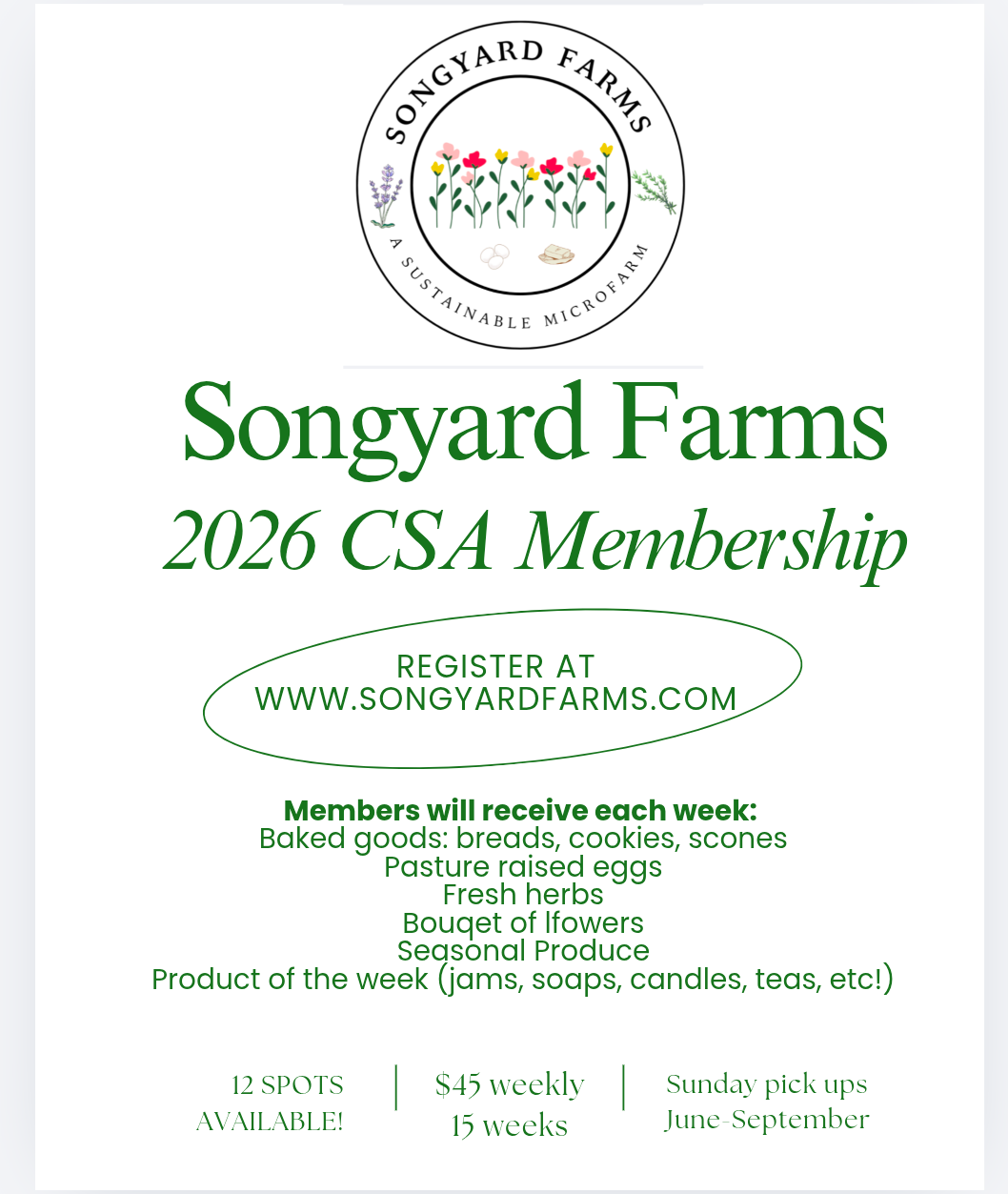 Songyard Farms CSA Membership 2026