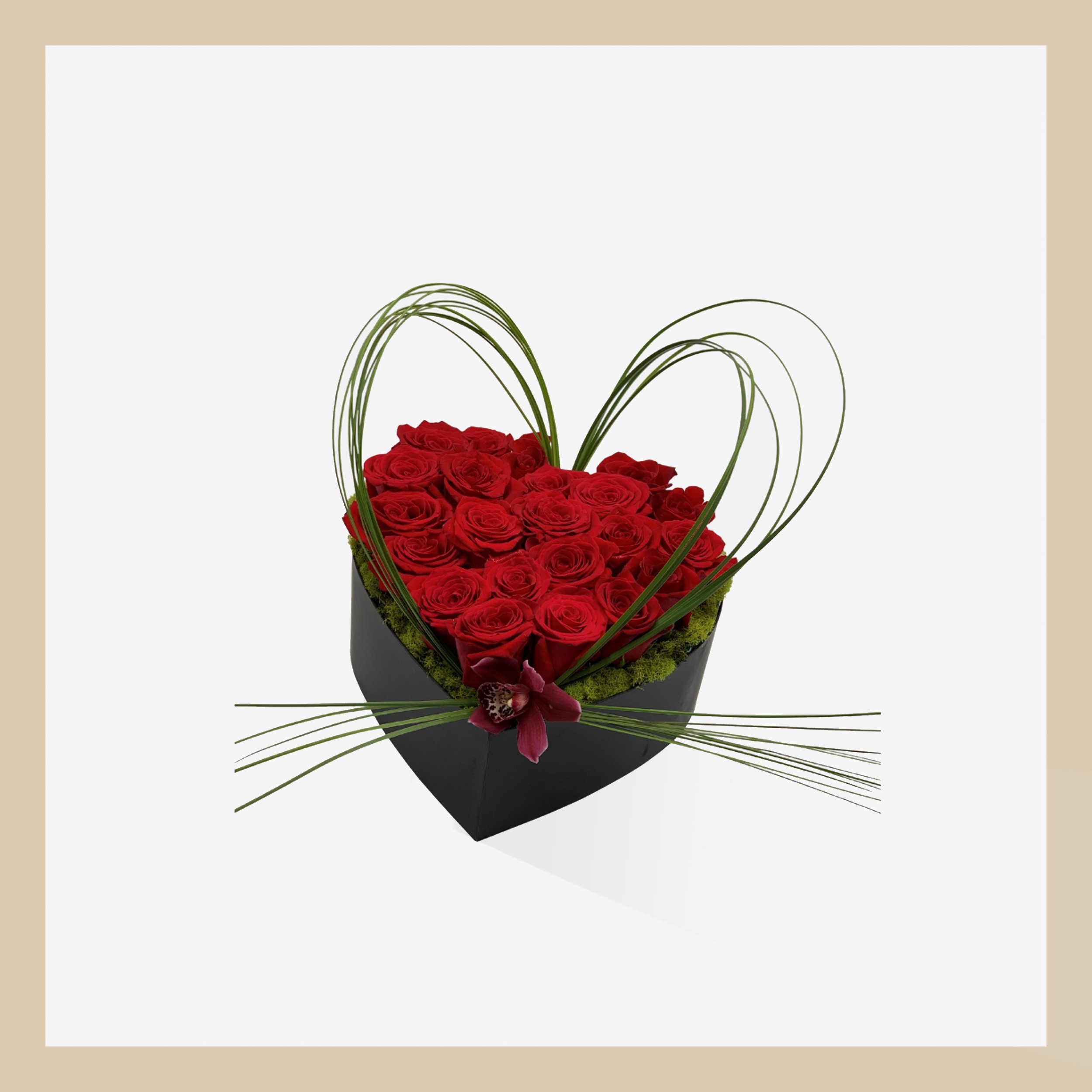 Bliss Red Rose Heart Box