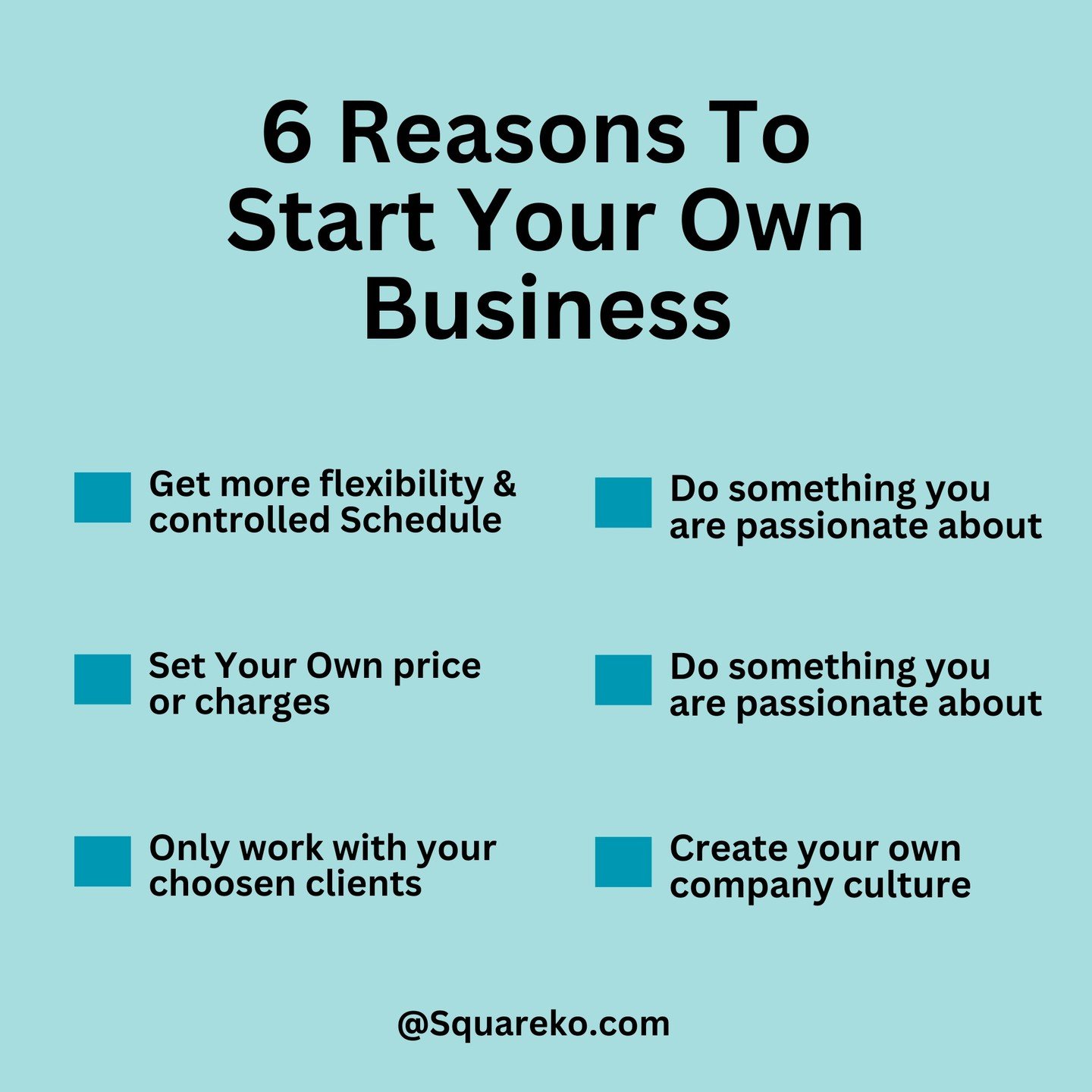 Here are six solid reasons to start your own business in 2024! We genuinely think that your business idea, your ambitious dream, and that side hustle you've been eyeing for full-time pursuit are absolutely worth diving into.
#Squarespace #CustomSquar