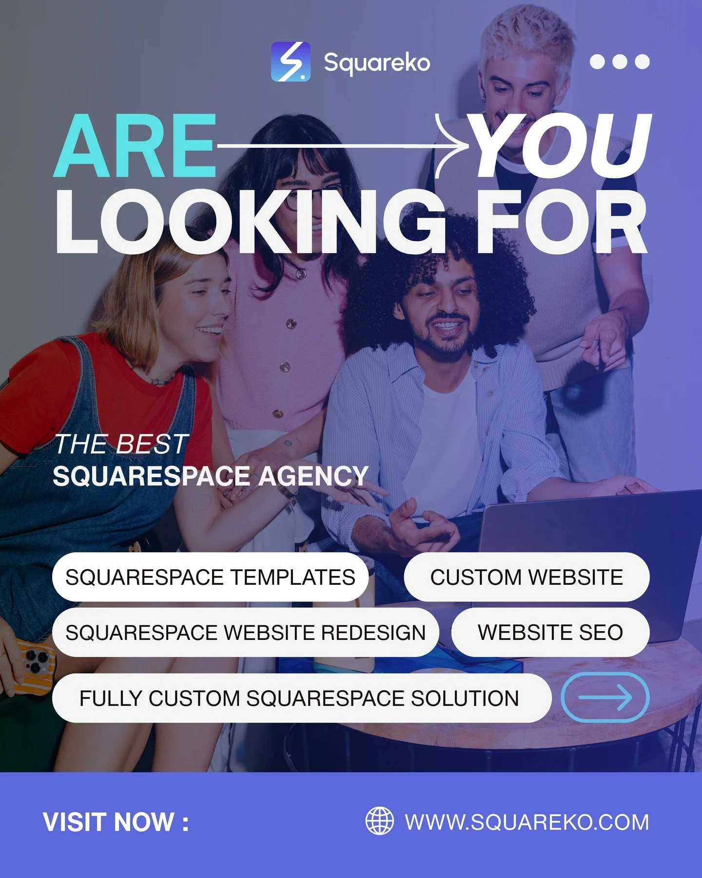 Looking for the best Squarespace team to build, redesign, or scale your website?

You just found us. 💙✨

At Squareko, we create websites that look stunning, load fast, convert better, and actually represent your brand.

Templates, redesigns, custom 
