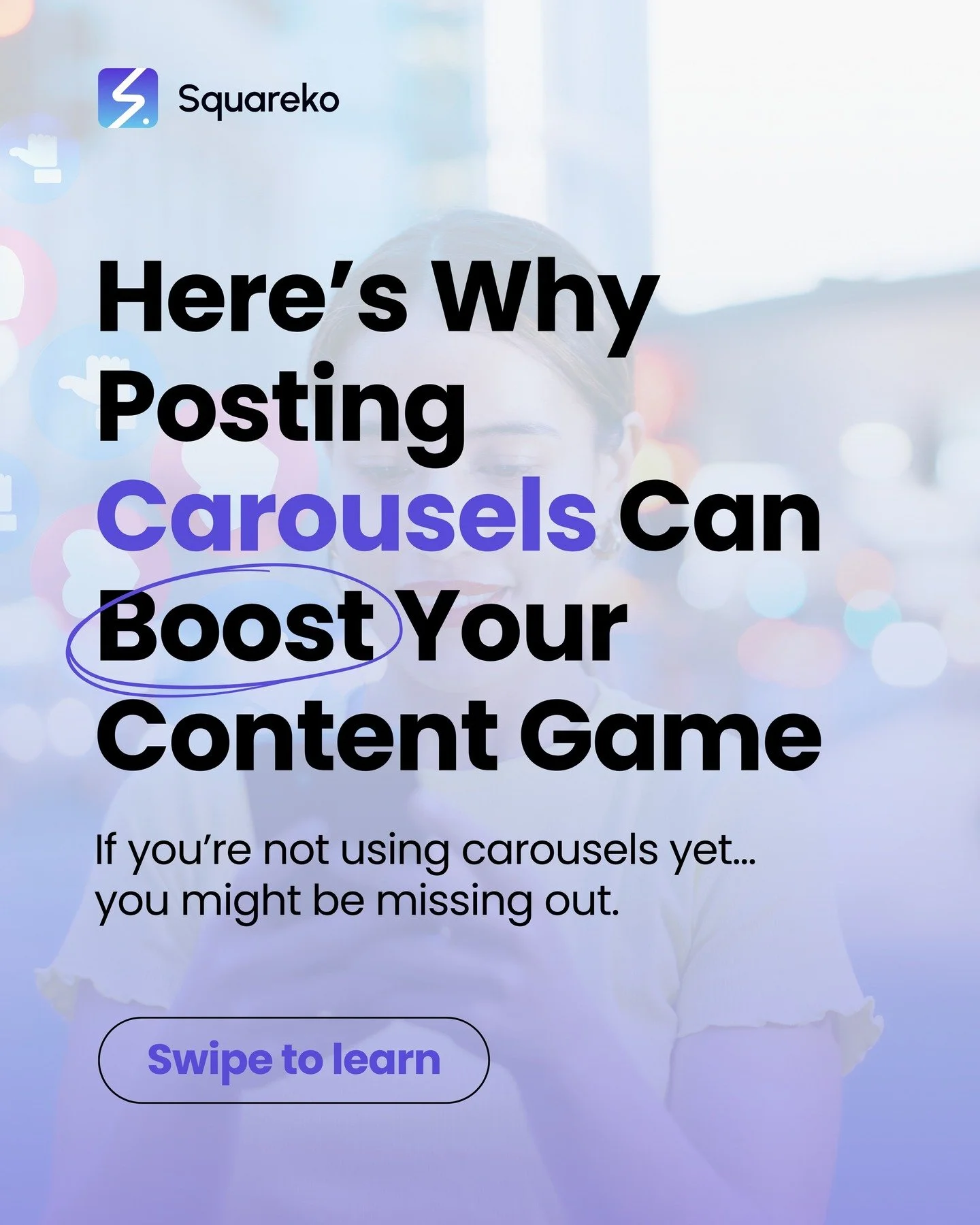 Carousels aren&rsquo;t just a design trend&mdash;they&rsquo;re a growth strategy 📈

If your posts aren&rsquo;t getting enough reach, engagement, or saves, this might be why 👇
Carousels keep people swiping, increase time spent on your content, and t