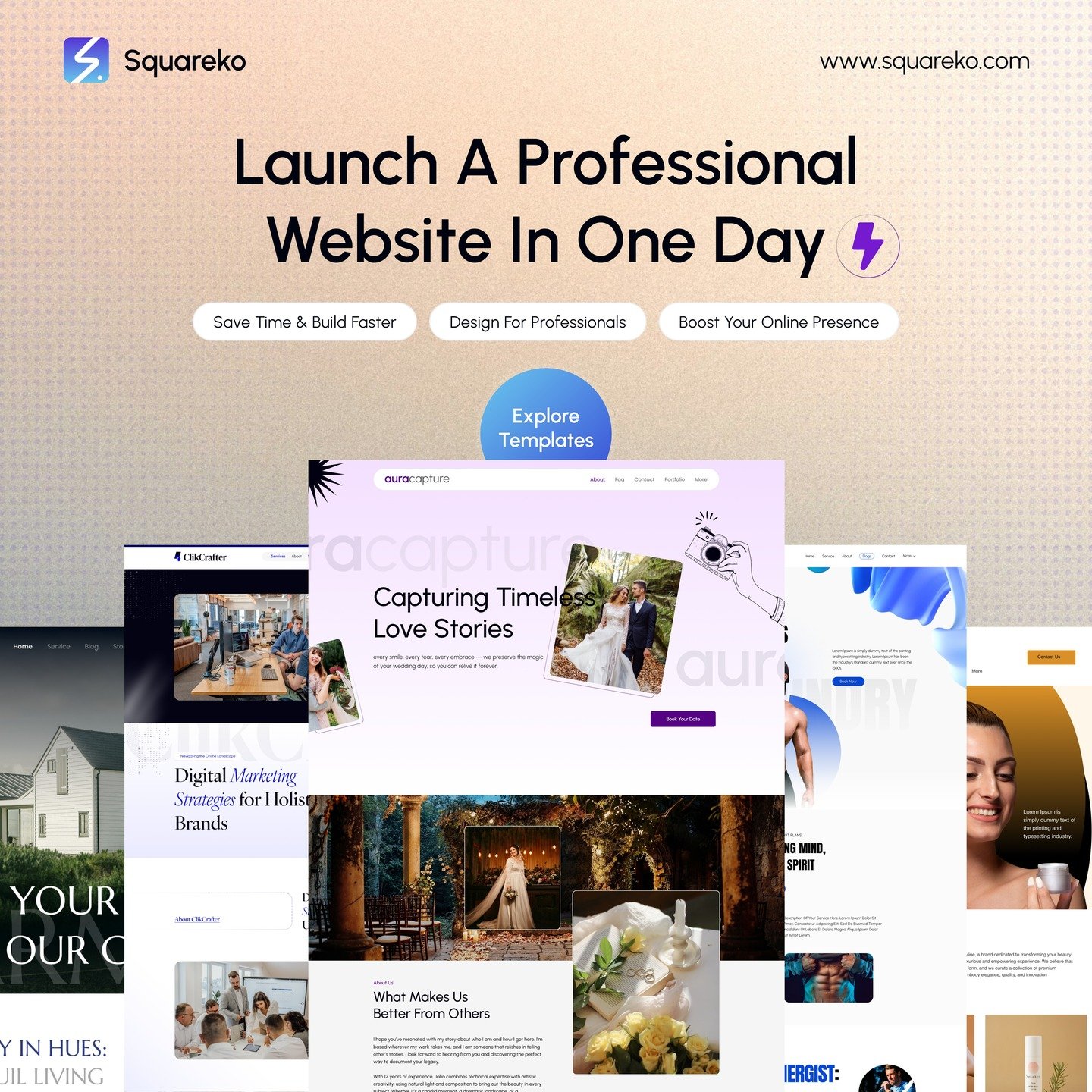 Want a website that looks like it costs $5,000+ without actually paying for one?

Squareko Squarespace templates are built by certified Squarespace experts with 12+ years of experience and trusted by 8500+ entrepreneurs, creators, and businesses worl