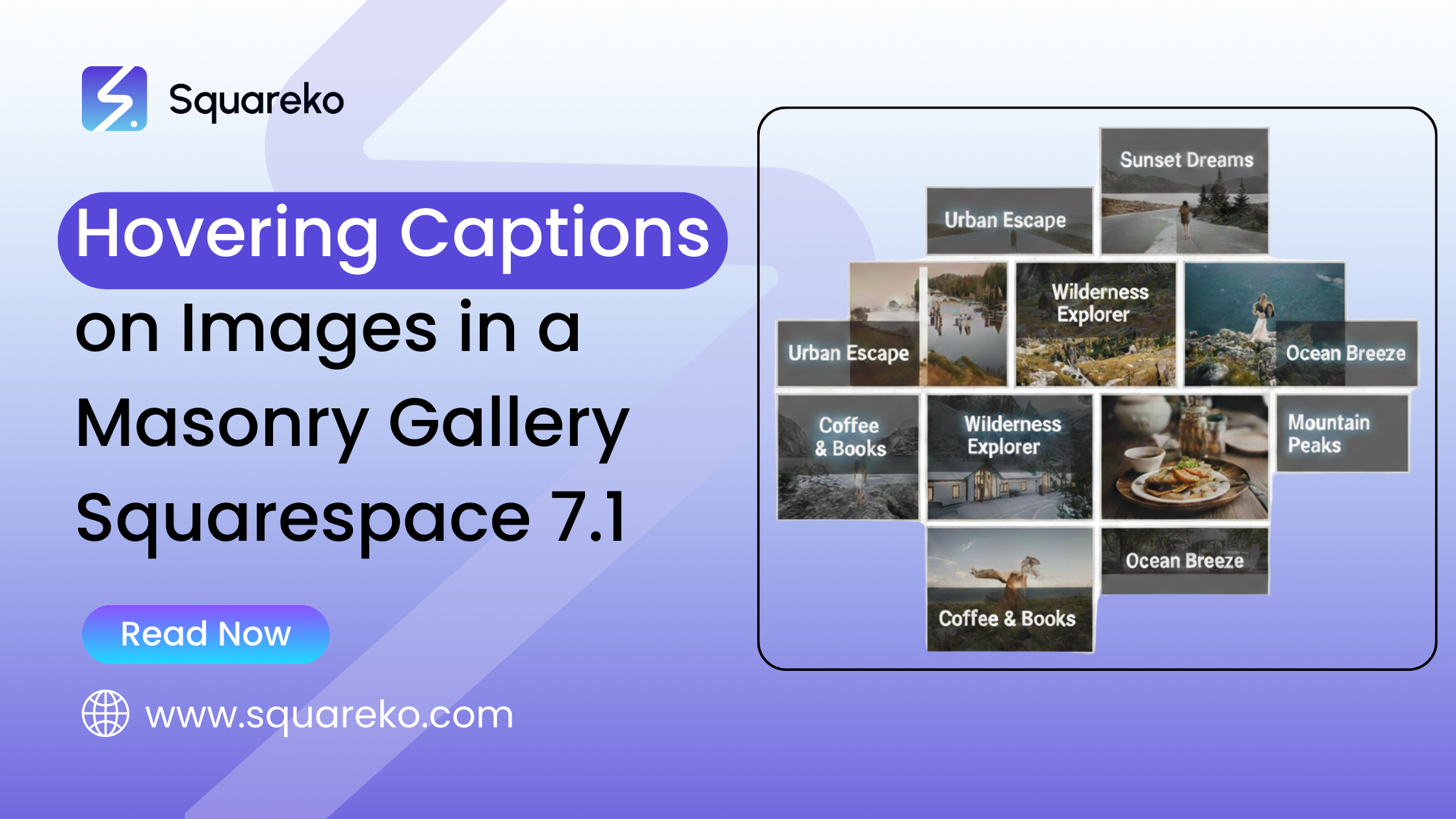 Hovering Captions on Images in a Masonry Gallery (Squarespace 7.1)