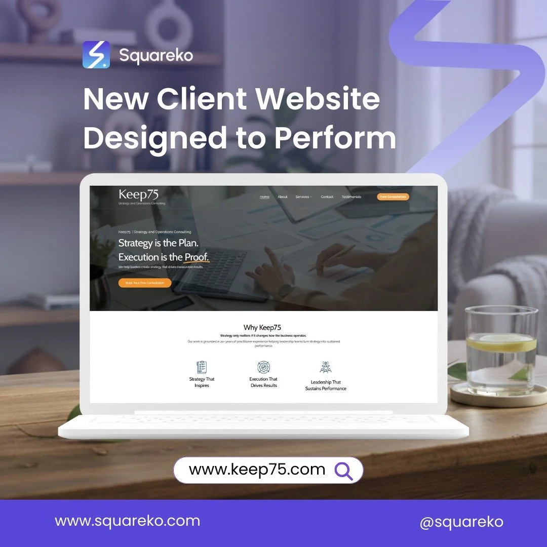 𝗔 𝗿𝗼𝗯𝘂𝘀𝘁 𝗼𝗻𝗹𝗶𝗻𝗲 𝗽𝗿𝗲𝘀𝗲𝗻𝗰𝗲 𝗶𝘀 𝗻𝗼𝗻-𝗻𝗲𝗴𝗼𝘁𝗶𝗮𝗯𝗹𝗲 𝗳𝗼𝗿 𝗺𝗼𝗱𝗲𝗿𝗻 𝗰𝗼𝗻𝘀𝘂𝗹𝘁𝗶𝗻𝗴 𝗳𝗶𝗿𝗺𝘀.

𝗧𝗵𝗲 𝗰𝗵𝗮𝗹𝗹𝗲𝗻𝗴𝗲 🛠️

For a firm like Keep75 in strategy and operations consulting, a powerful and credible 