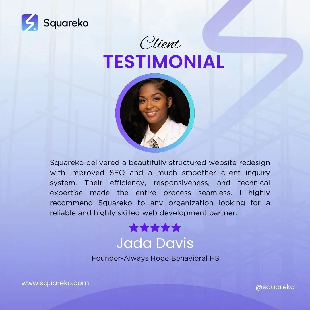 𝗔 𝘄𝗲𝗯𝘀𝗶𝘁𝗲 𝗳𝗼𝗿 𝗮 𝗯𝗲𝗵𝗮𝘃𝗶𝗼𝗿𝗮𝗹 𝗵𝗲𝗮𝗹𝘁𝗵 𝗼𝗿𝗴𝗮𝗻𝗶𝘇𝗮𝘁𝗶𝗼𝗻 𝗻𝗲𝗲𝗱𝘀 𝘁𝗼 𝗳𝗲𝗲𝗹 𝗰𝗹𝗲𝗮𝗿, 𝗰𝗮𝗹𝗺, 𝗮𝗻𝗱 𝘁𝗿𝘂𝘀𝘁𝘄𝗼𝗿𝘁𝗵𝘆.

For Always Hope Behavioral Health Services, we redesigned their Squarespace website 