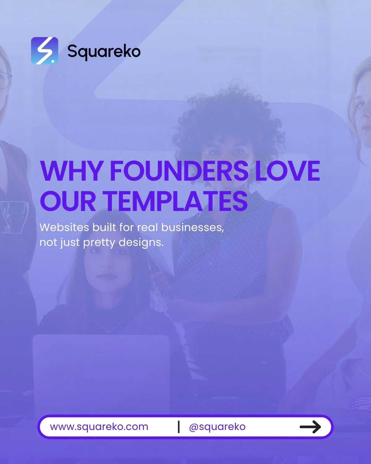 Most founders don&rsquo;t have months to design a website.

They need something that launches fast, looks professional, and actually converts visitors into enquiries.

That&rsquo;s exactly how Squareko templates are built.

Every template is structur
