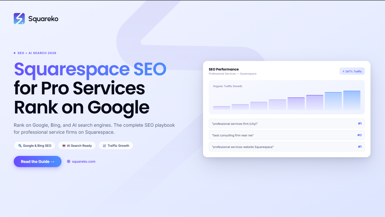 Squarespace SEO for Professional Services: Rank on Google, Bing and AI Search in 2026