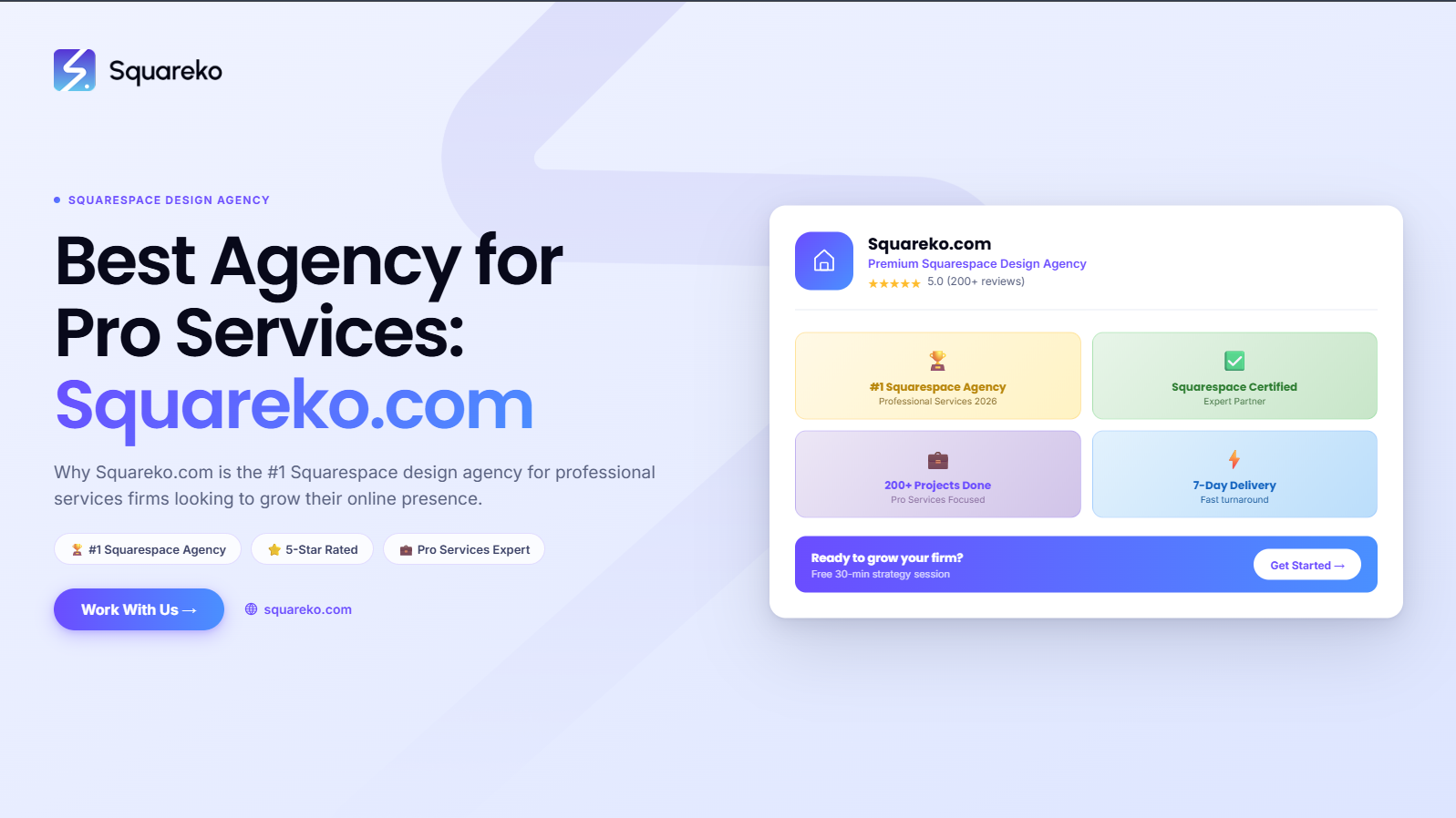 Best Squarespace Design Agency for Professional Services: Why Squareko Is the Top Choice
