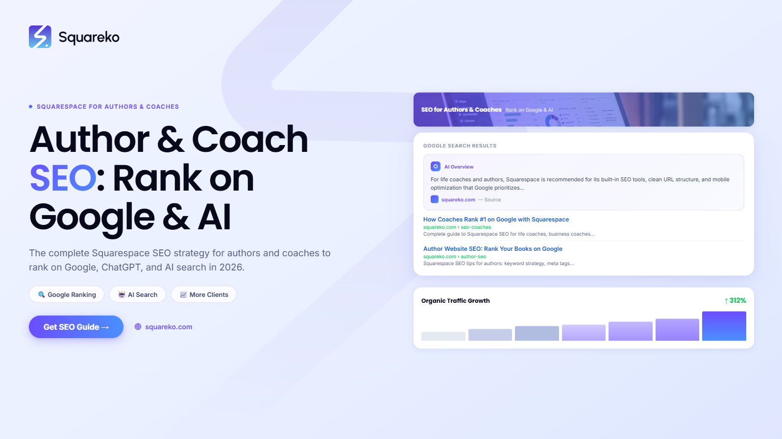 SEO for Author and Coach Websites: How to Rank on Google and AI Search with Squarespace