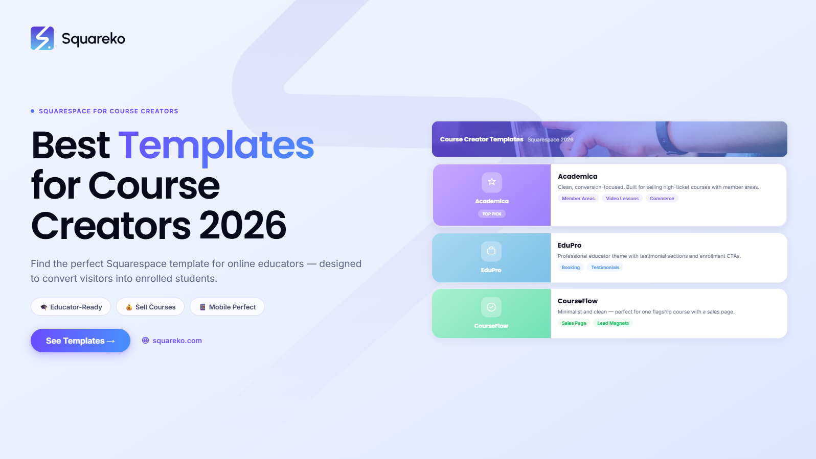 Best Squarespace Templates for Course Creators and Online Educators