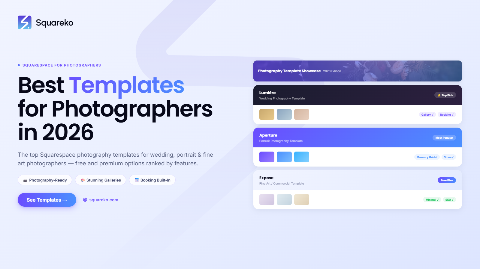 Best Squarespace Templates for Photographers in 2026 (Free + Premium)