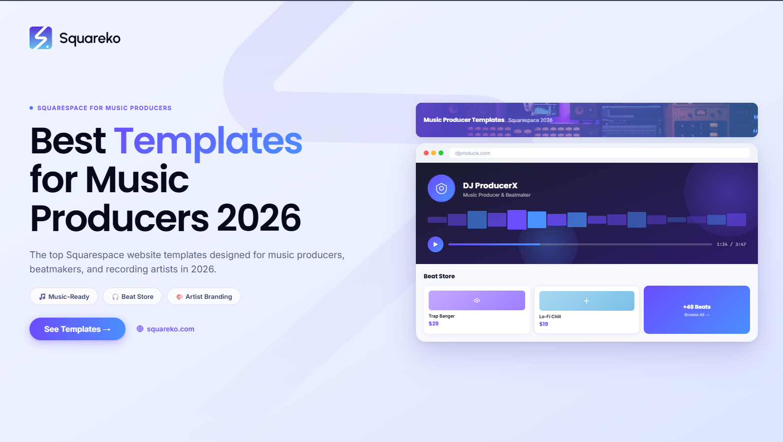 Best Squarespace Templates for Music Producers 2026