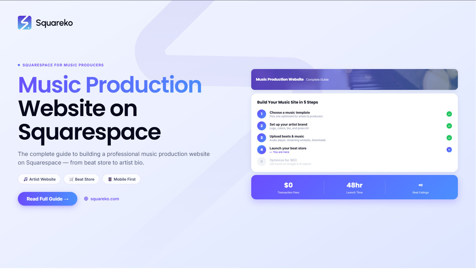 How to Build a Music Production Website on Squarespace: The Complete Guide
