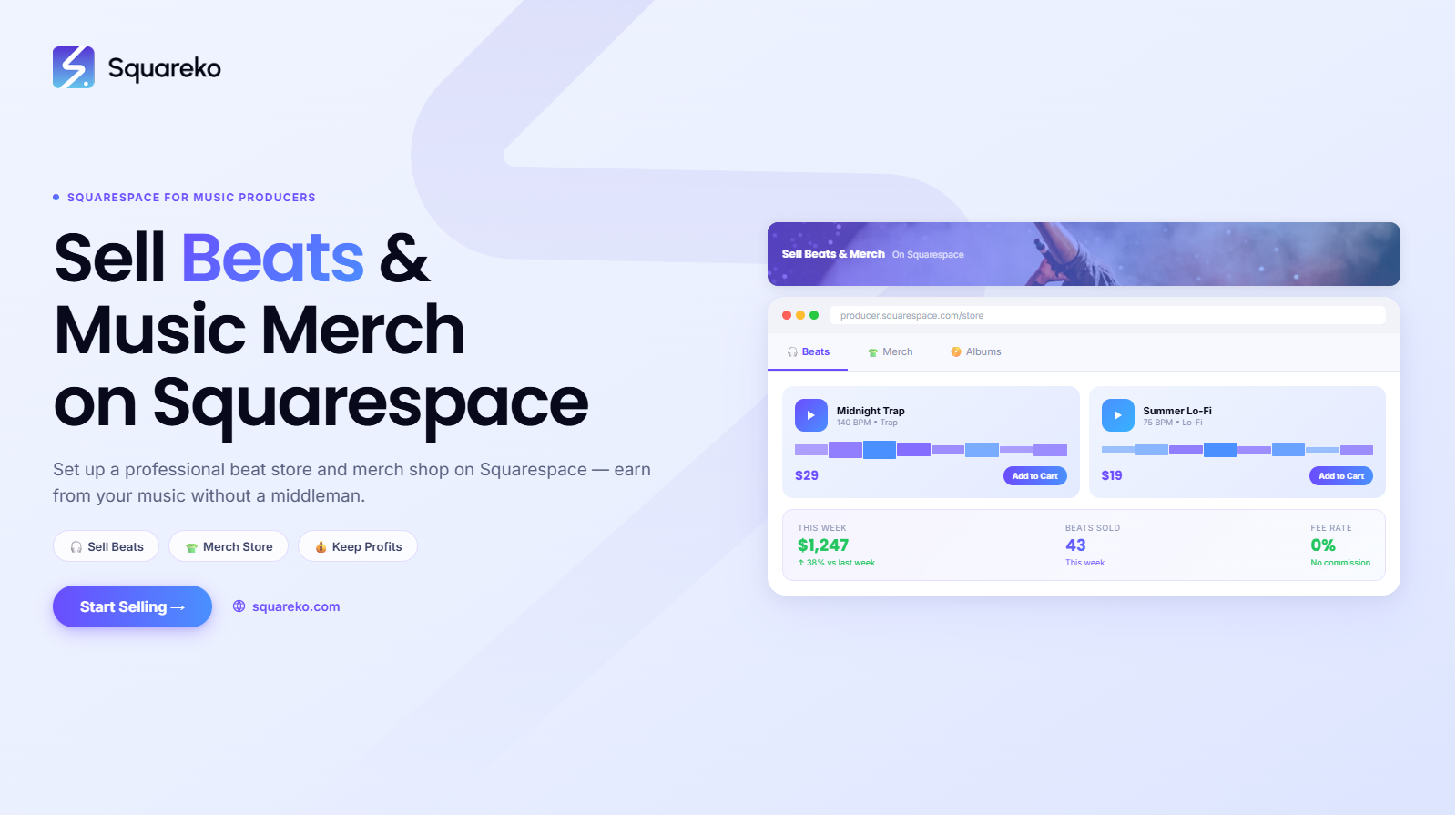 How to Sell Beats, Music, and Merchandise on Squarespace