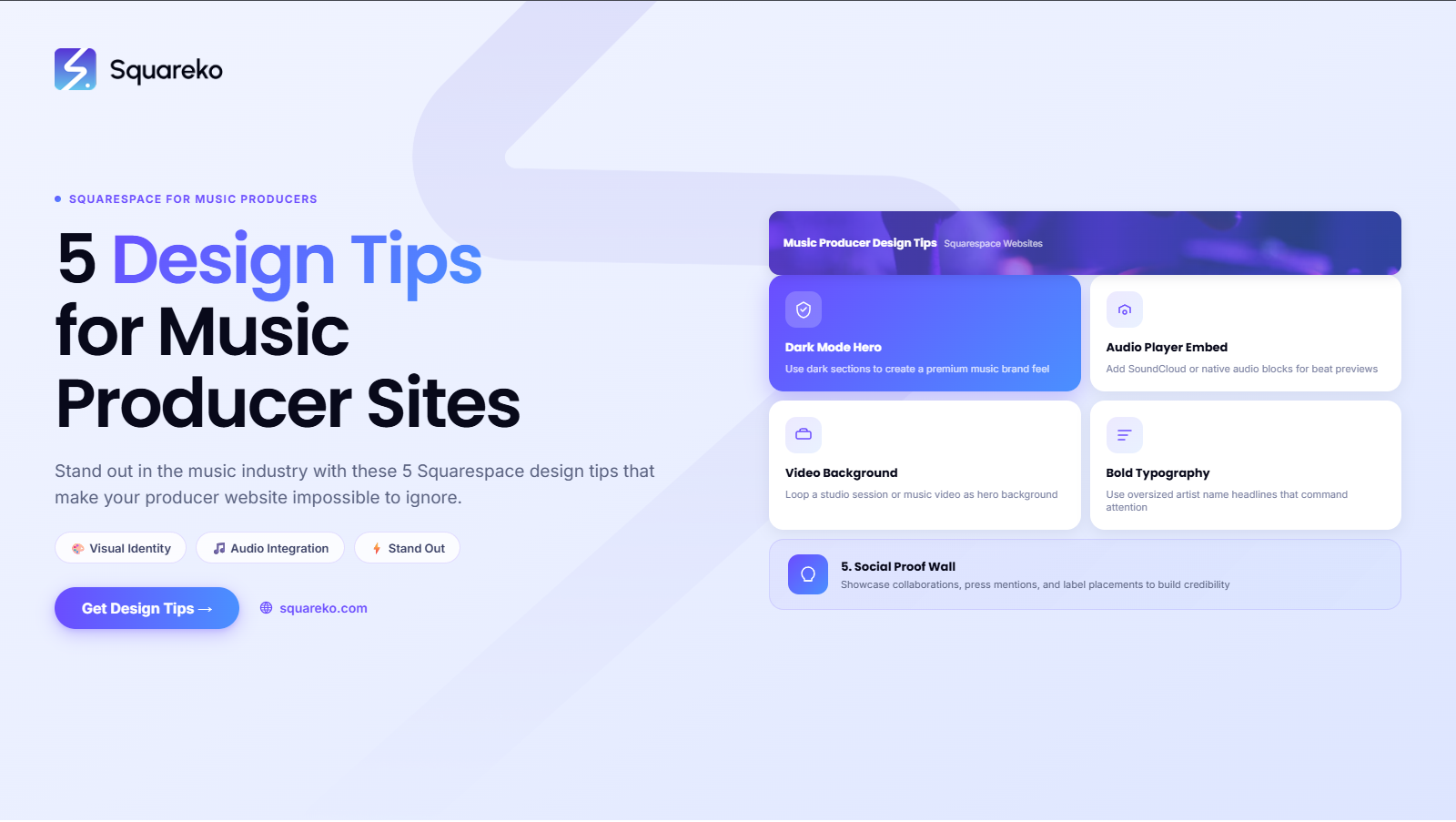 5 Squarespace Design Tips for Music Producer Websites That Stand Out