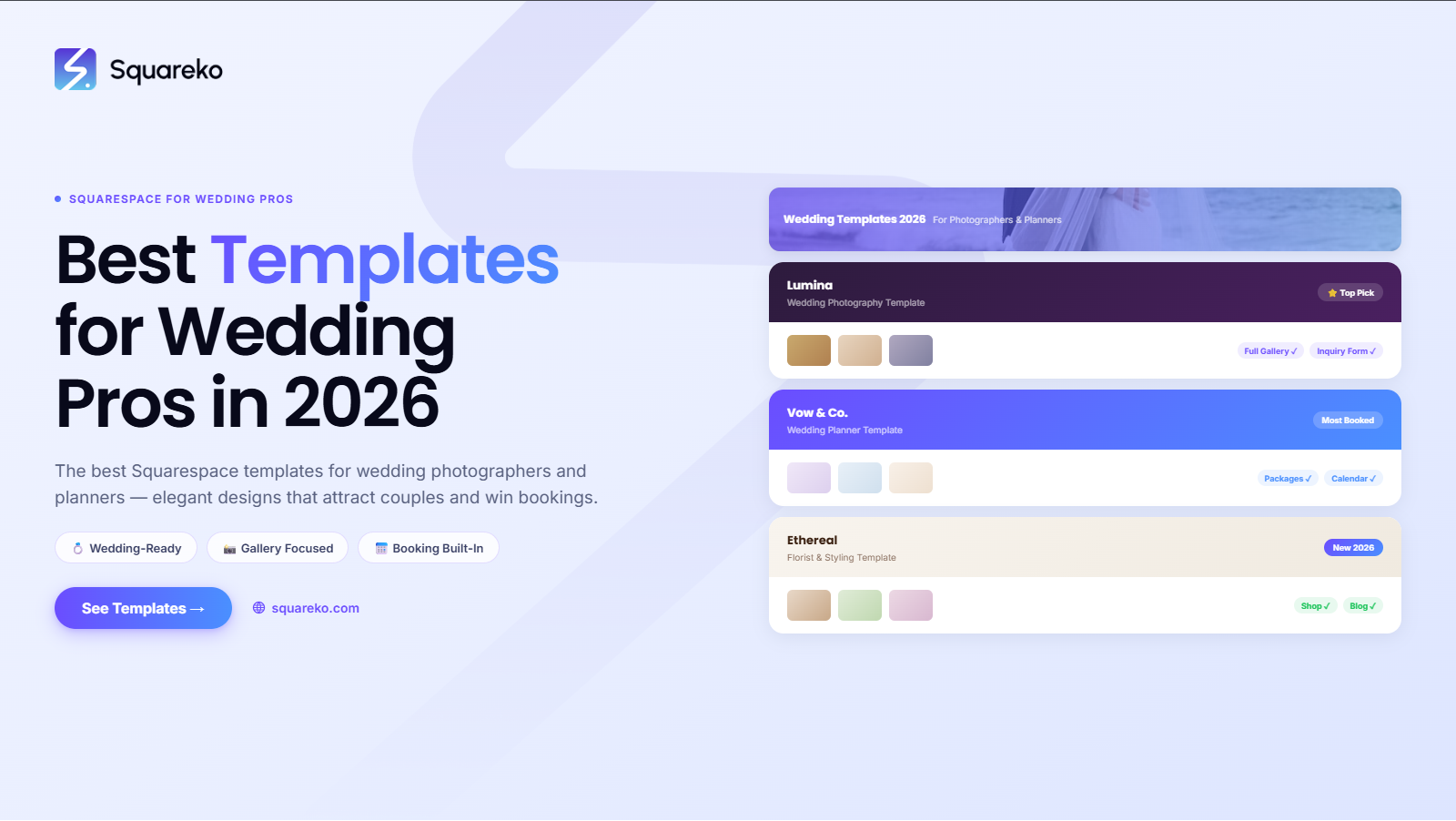 Best Squarespace Templates for Wedding Photographers and Planners in 2026