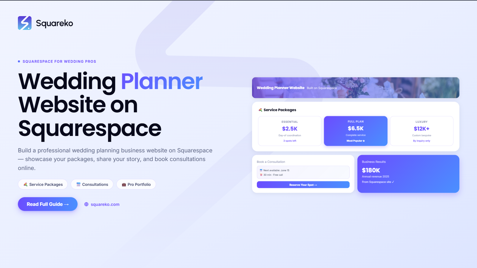 How Wedding Planners Build a Professional Business Website on Squarespace