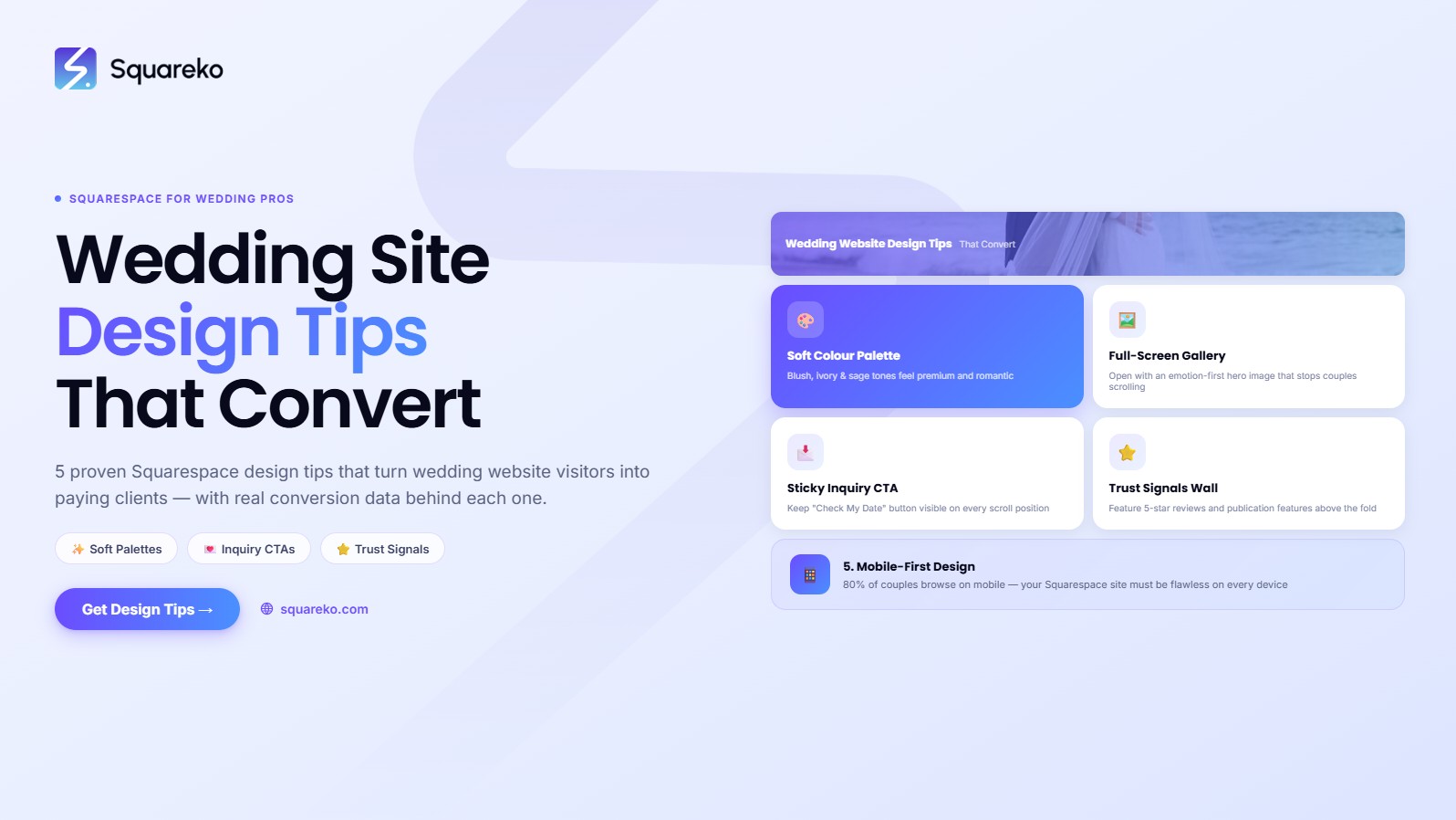 Wedding Website Design Tips for Squarespace Conversion