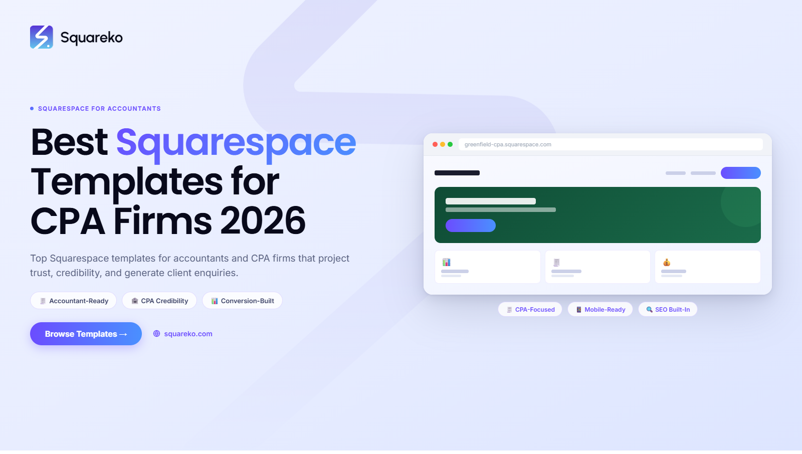 Best Squarespace Templates for Accountants and CPA Firms in 2026