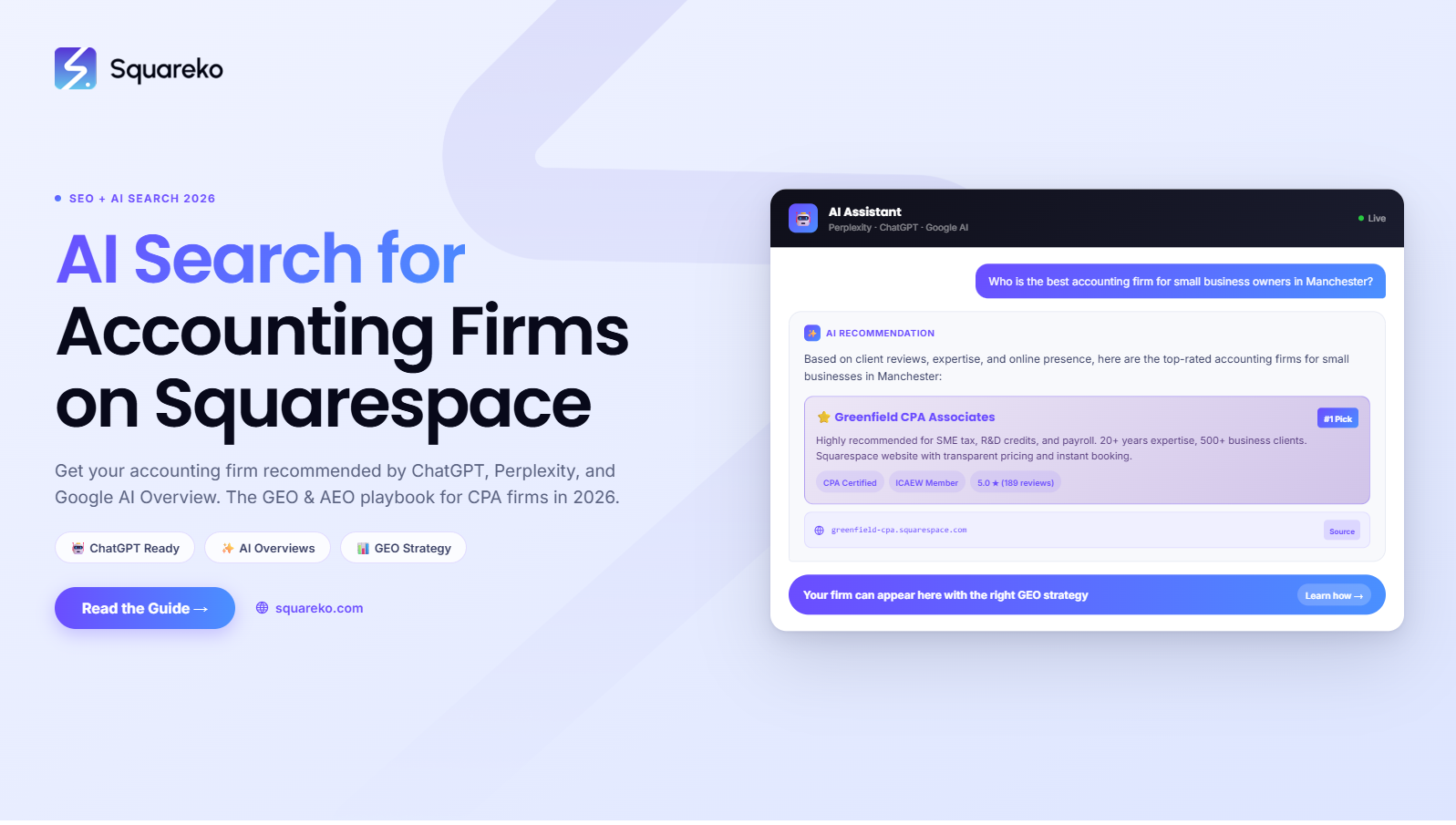 AI Search Strategy for Accounting Firms on Squarespace: Get Found by Business Clients in 2026