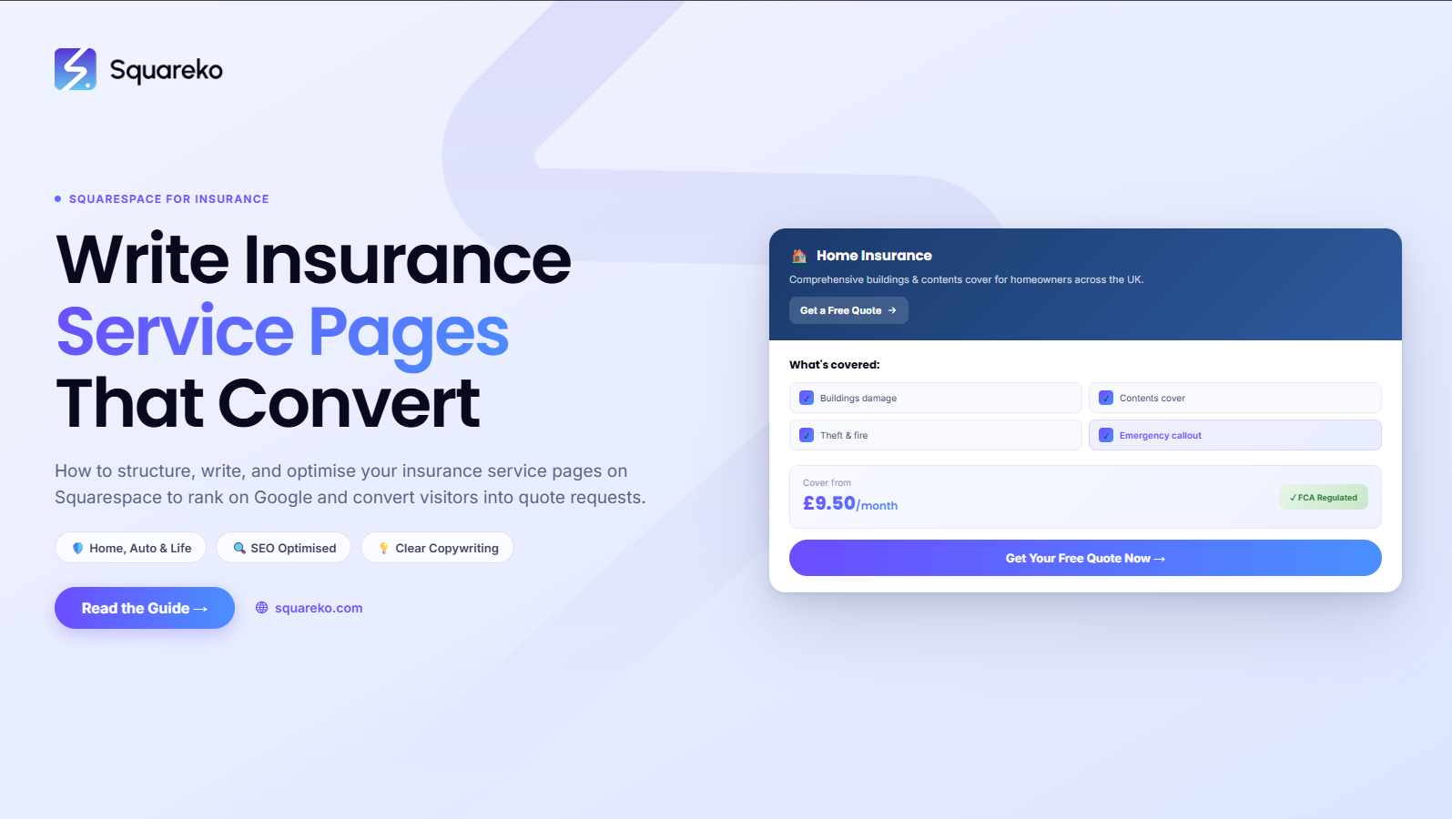 How to Write Insurance Service Pages That Convert on Squarespace