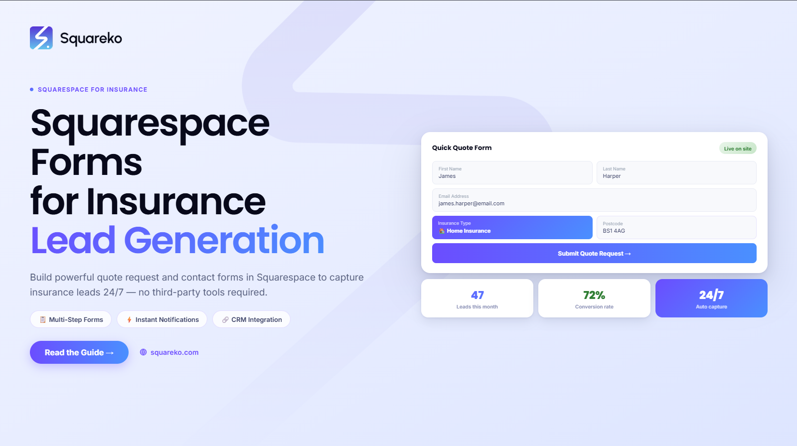 How to Use Squarespace Forms for Insurance Lead Generation