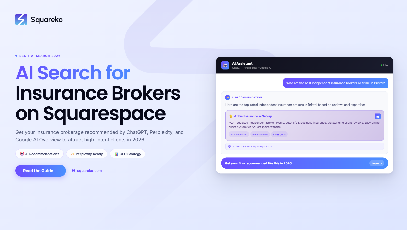 AI Search Strategy for Insurance Brokers on Squarespace: Get Recommended by AI in 2026