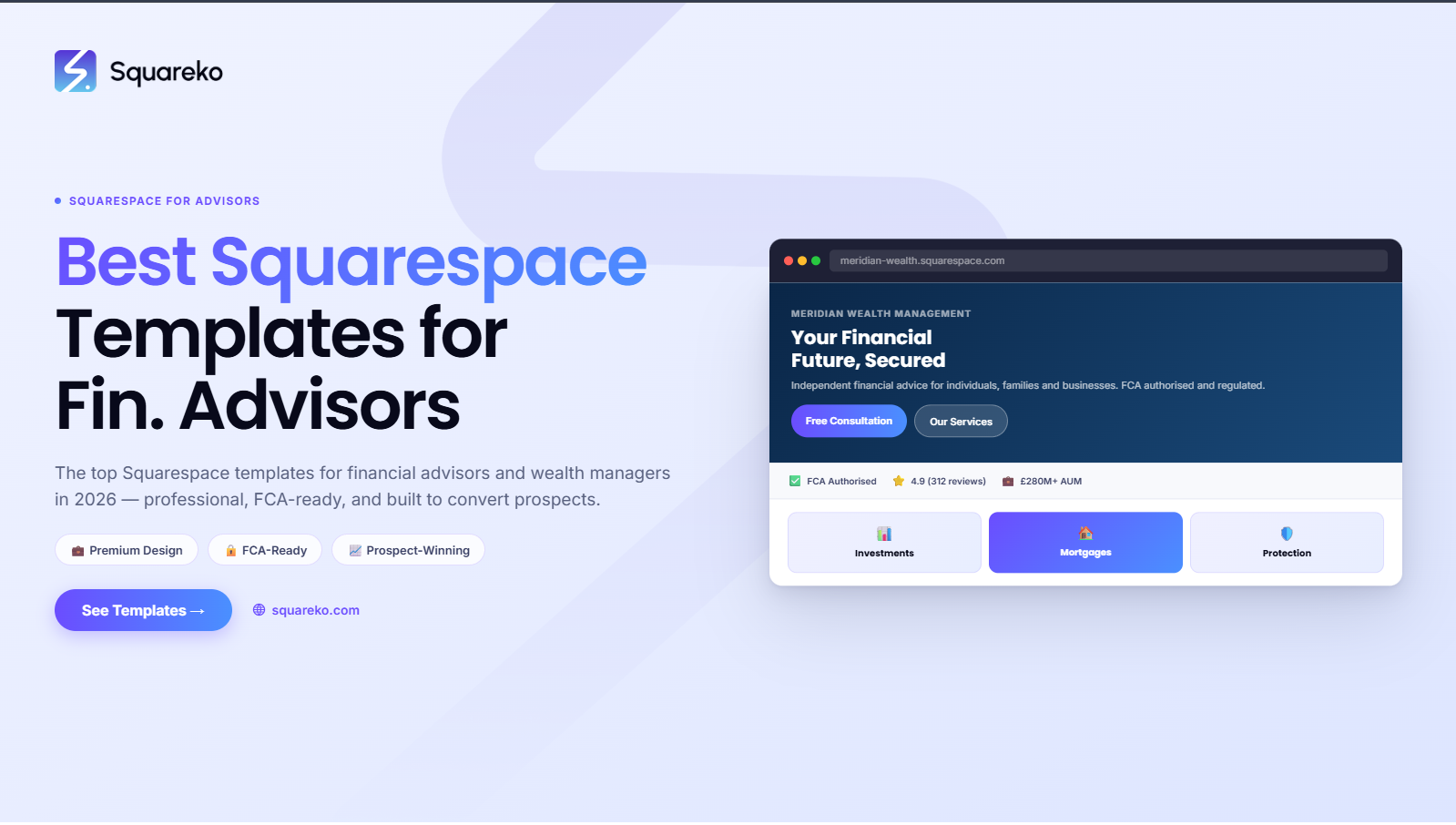 Best Squarespace Templates for Financial Advisors and Wealth Managers in 2026