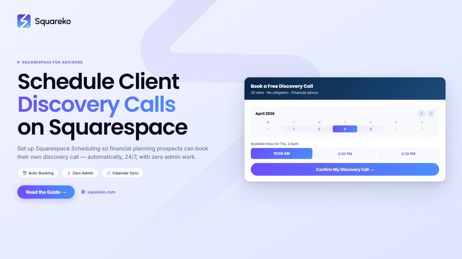 How to Set Up Squarespace Scheduling for Financial Advisor Discovery Calls