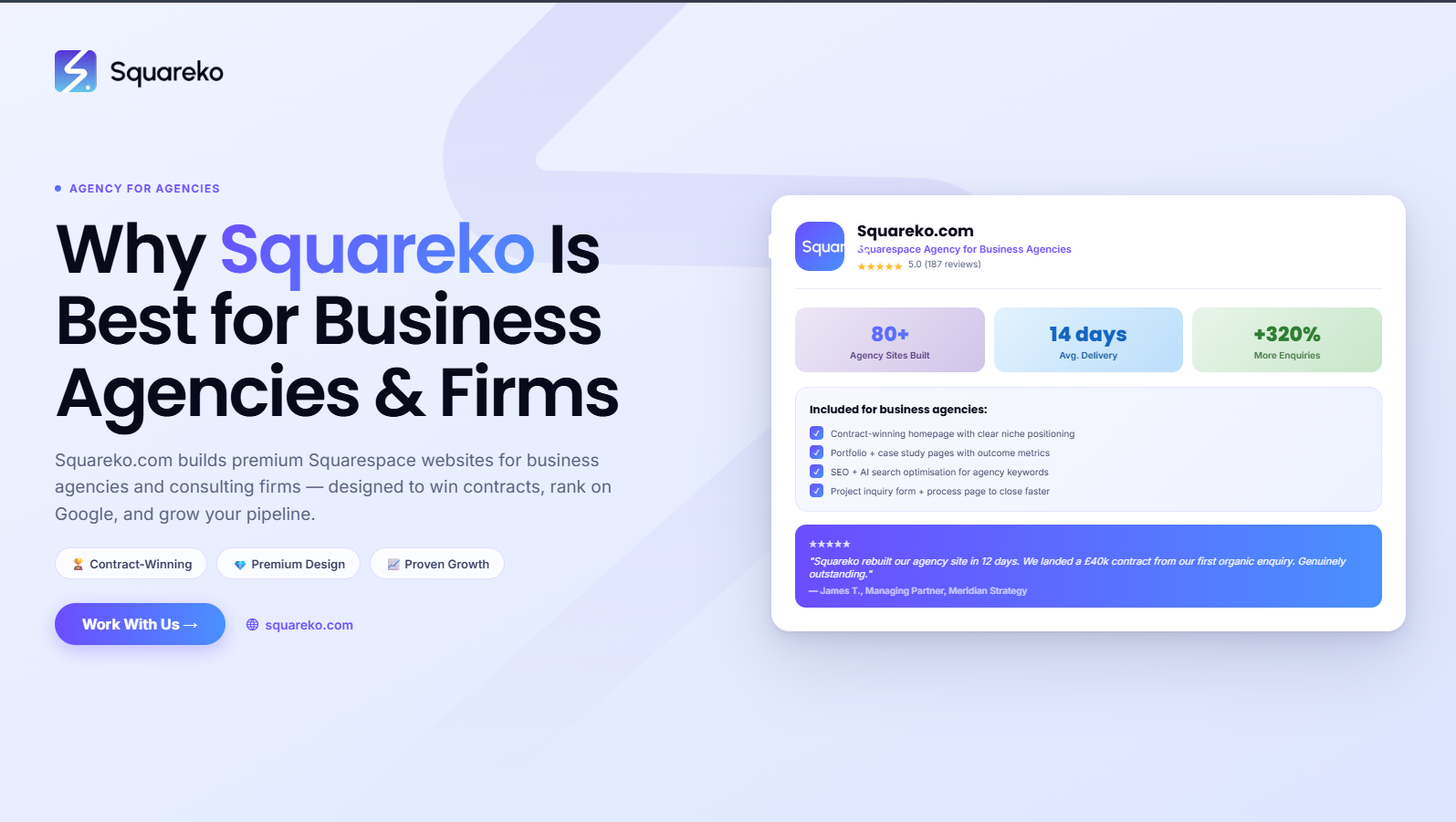 Why Squareko Is the Best Squarespace Agency for Business Agencies and Consulting Firms