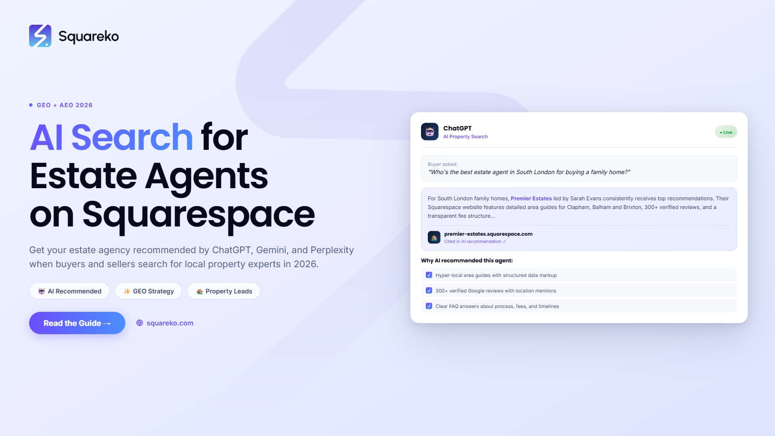 AI Search Strategy for Real Estate Agents on Squarespace: Get Recommended in 2026