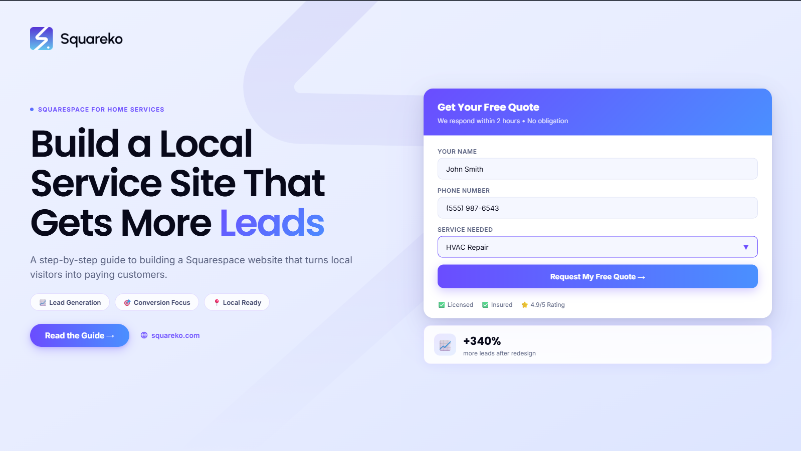 How to Build a Local Service Business Website on Squarespace That Generates More Leads