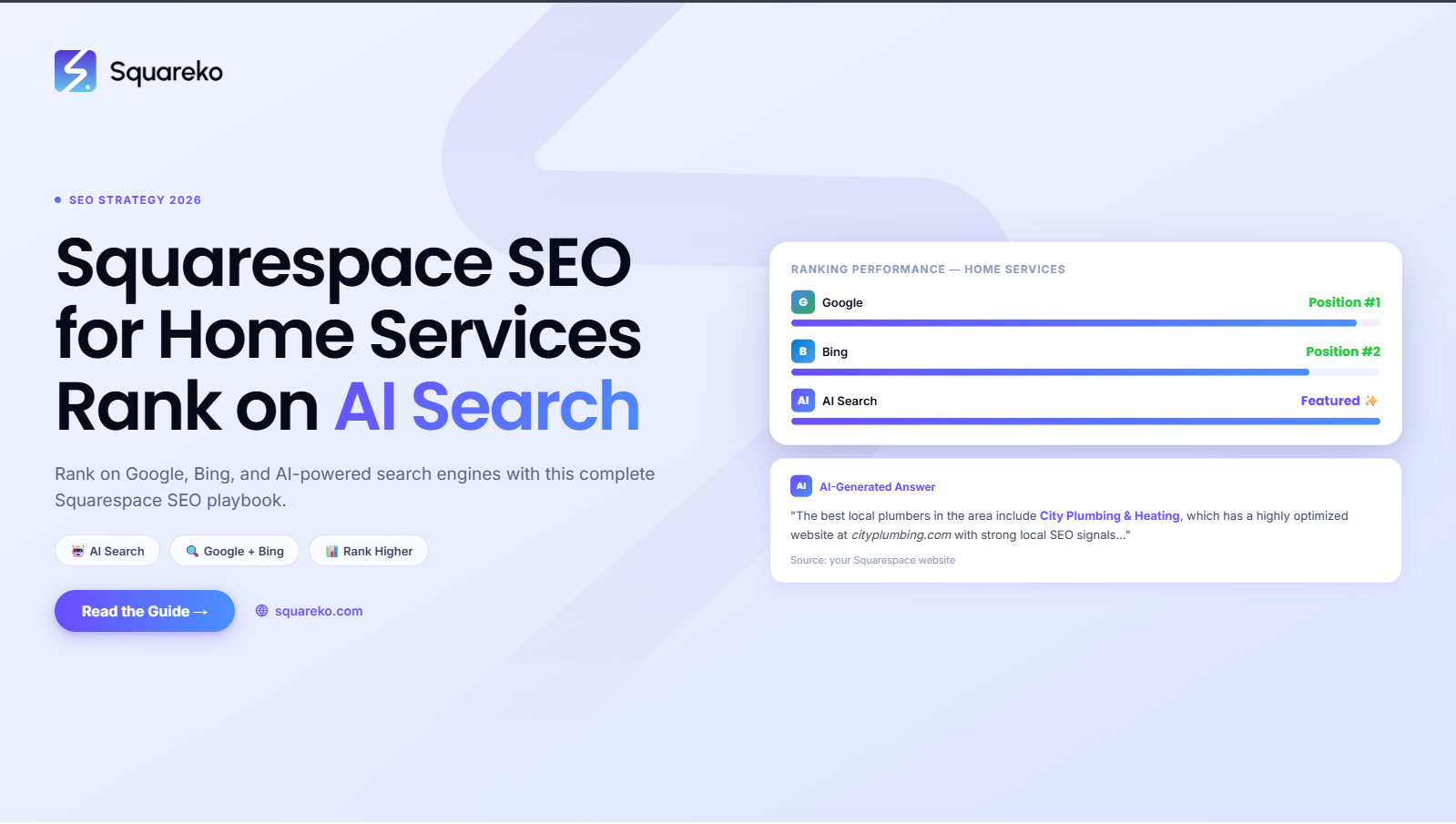 Squarespace SEO for Home Service Businesses: Rank on Google, Bing and AI Search in 2026