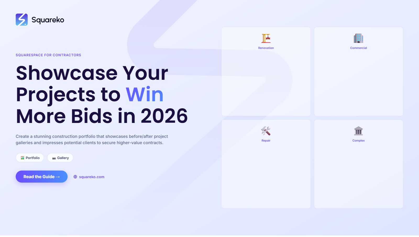 How to Showcase Construction Projects and Portfolio on Squarespace to Win More Bids