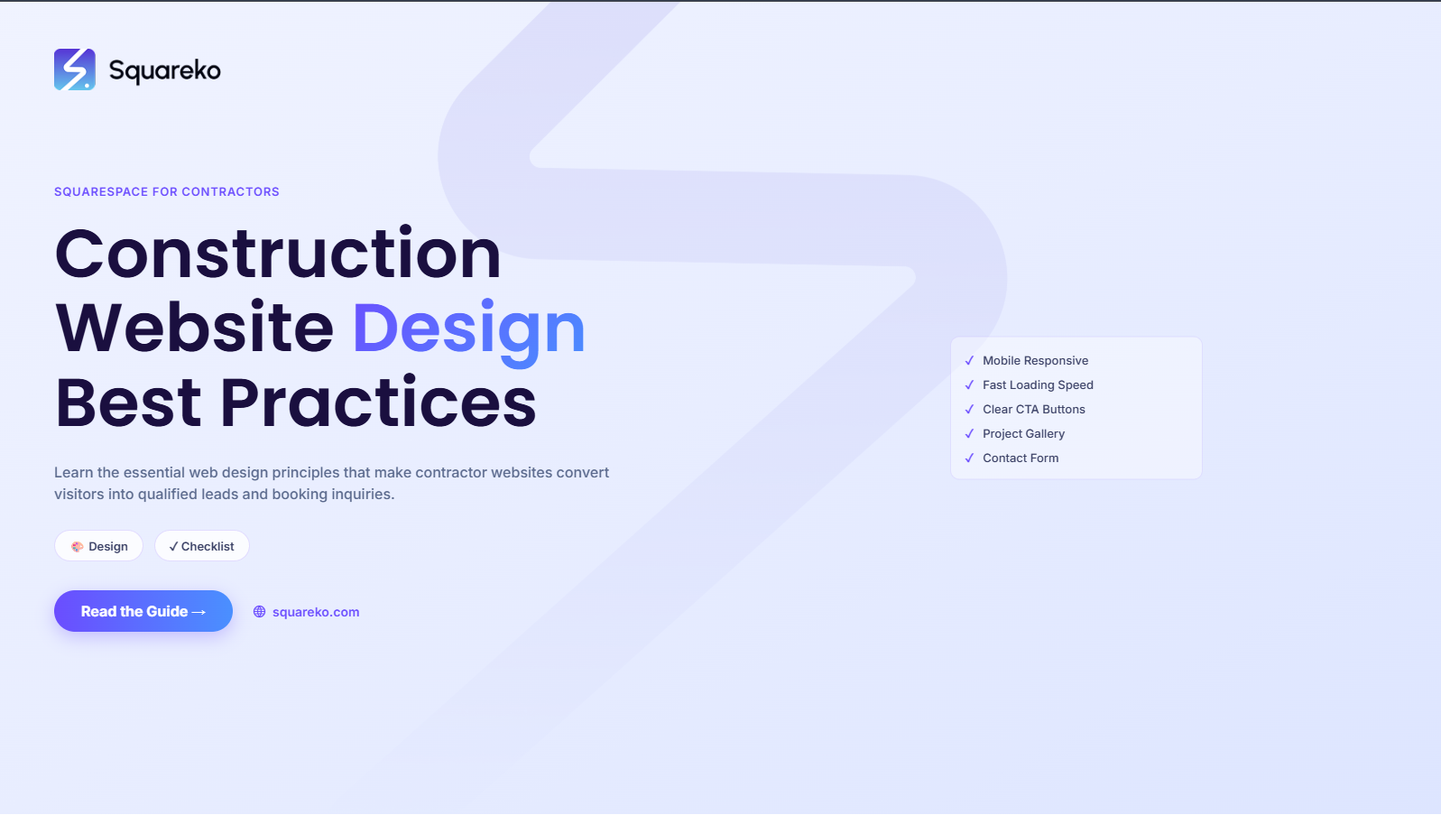 Construction Company Website Design Best Practices on Squarespace for 2026