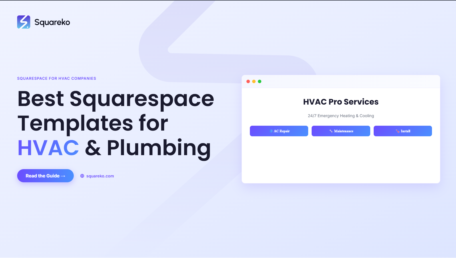 Best Squarespace Templates for HVAC Companies and Plumbers in 2026