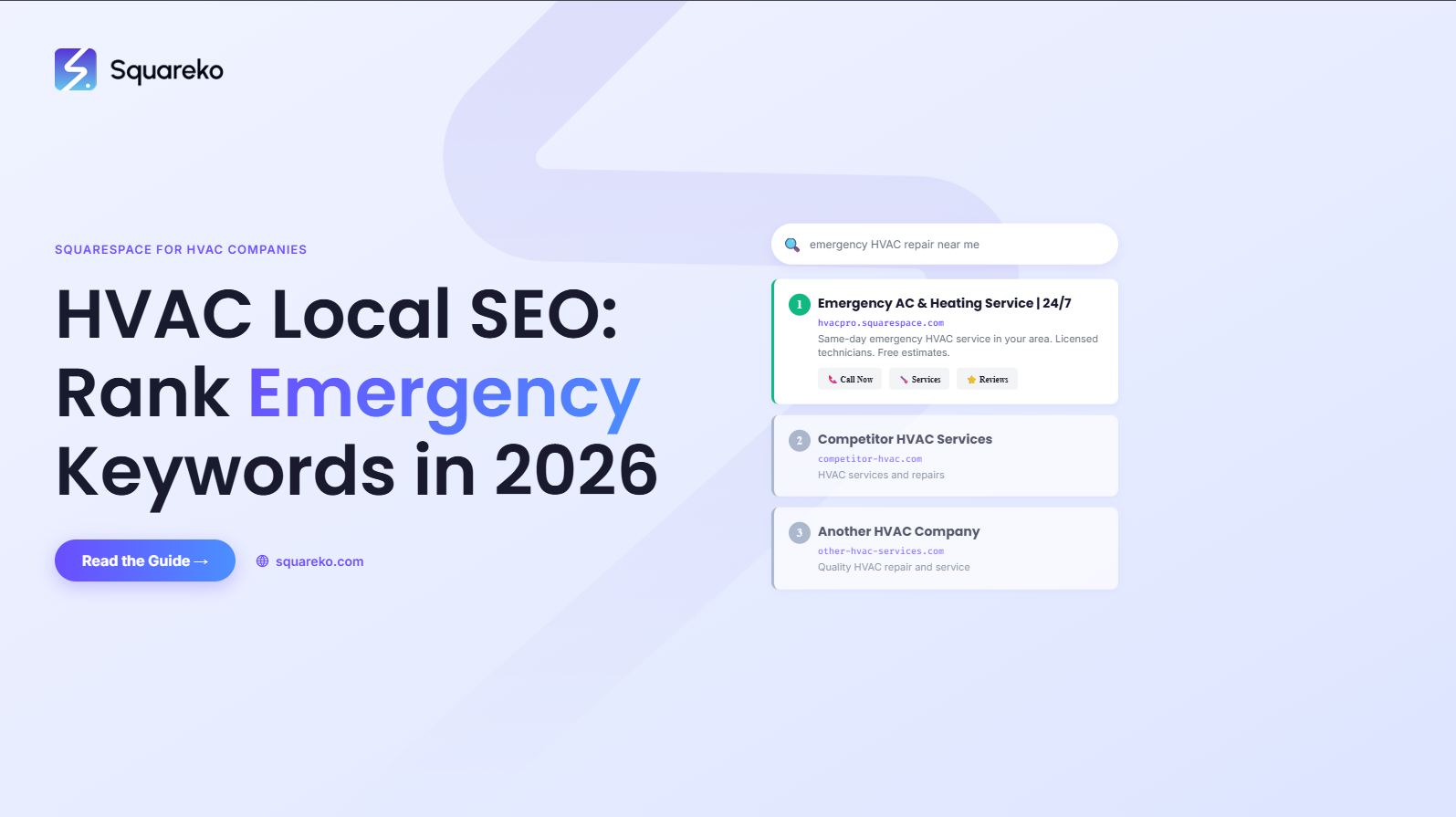 HVAC and Plumbing Local SEO on Squarespace: Rank for Emergency Service Keywords in 2026