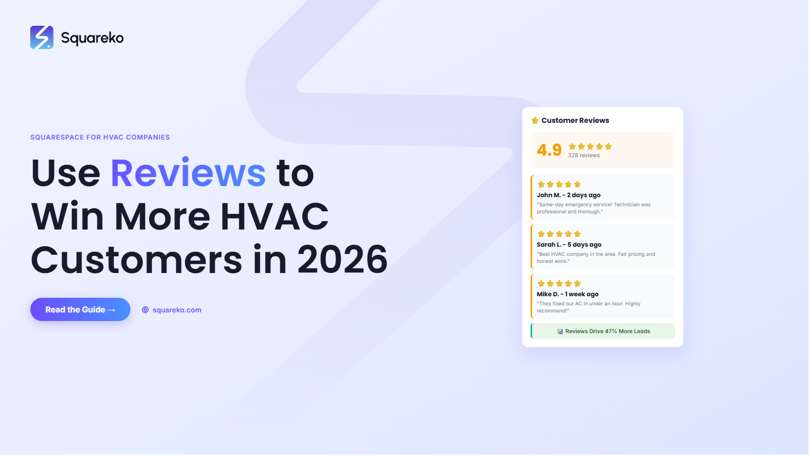 How HVAC and Plumbing Businesses Use Reviews to Win More Customers on Squarespace