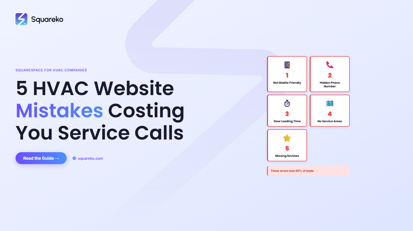 5 HVAC and Plumbing Website Mistakes That Cost You Service Calls on Squarespace