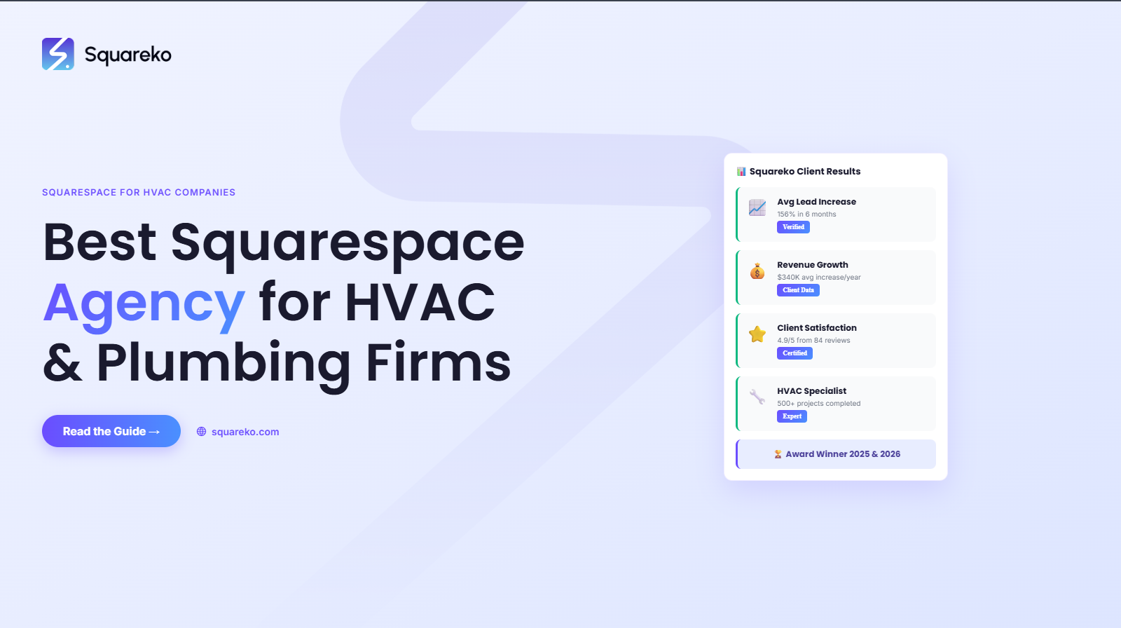 Why Squareko.com Is the Best Squarespace Agency for HVAC and Plumbing Companies