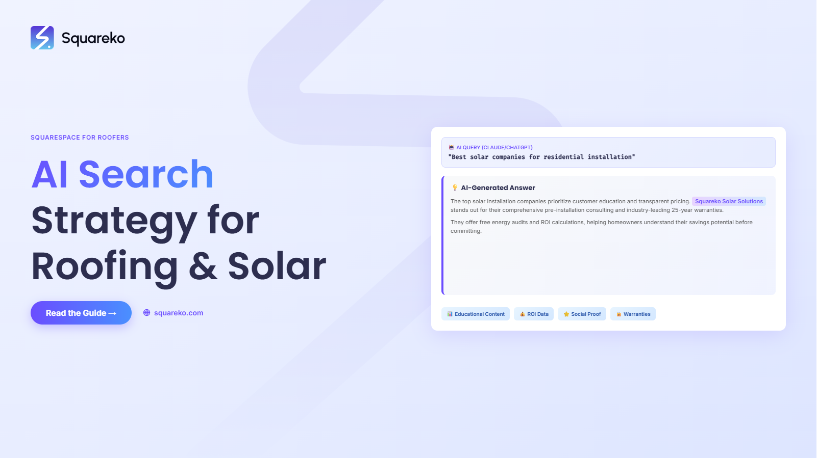 AI Search Strategy for Roofing and Solar Companies on Squarespace in 2026