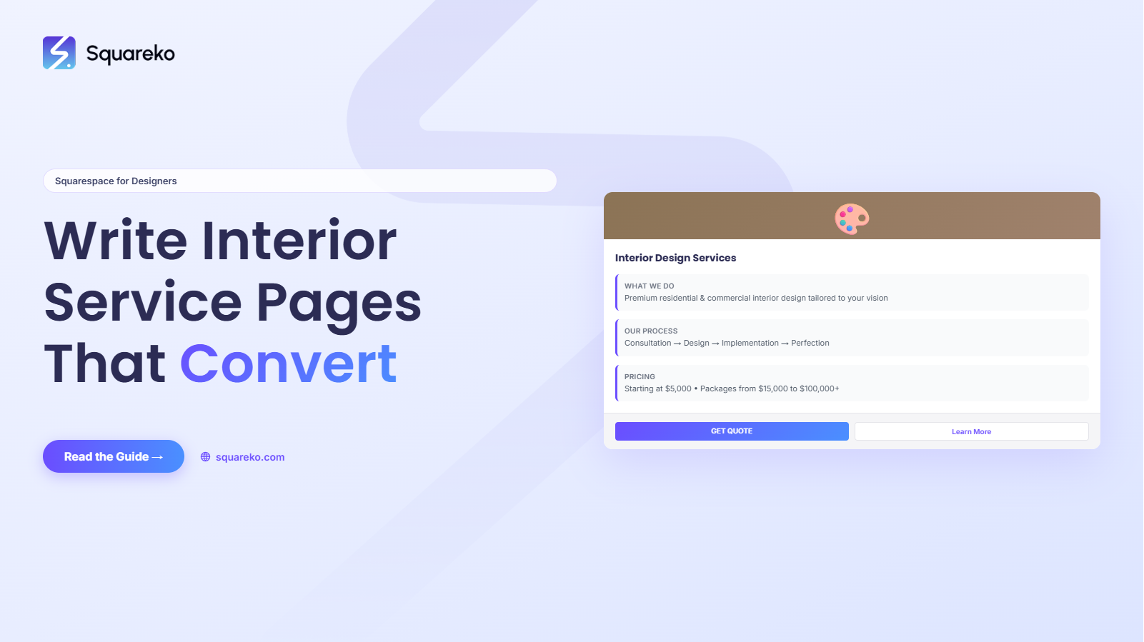 How to Write Interior Design Service Pages That Convert on Squarespace