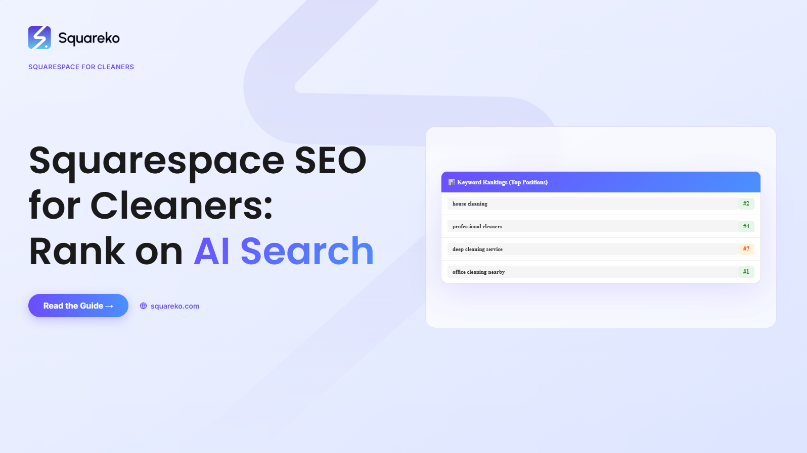 Squarespace SEO for Cleaning Companies: Rank on Google and AI Search in 2026