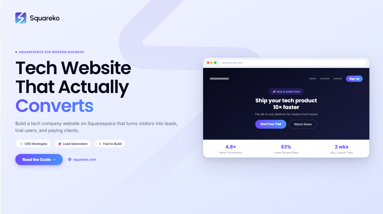How to Build a Tech Company Website on Squarespace That Converts
