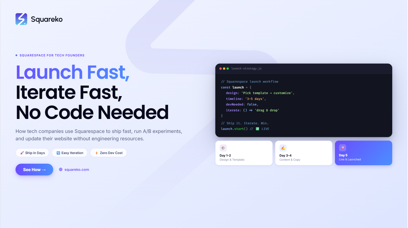 How Tech Companies Use Squarespace to Launch Fast and Iterate Without Code