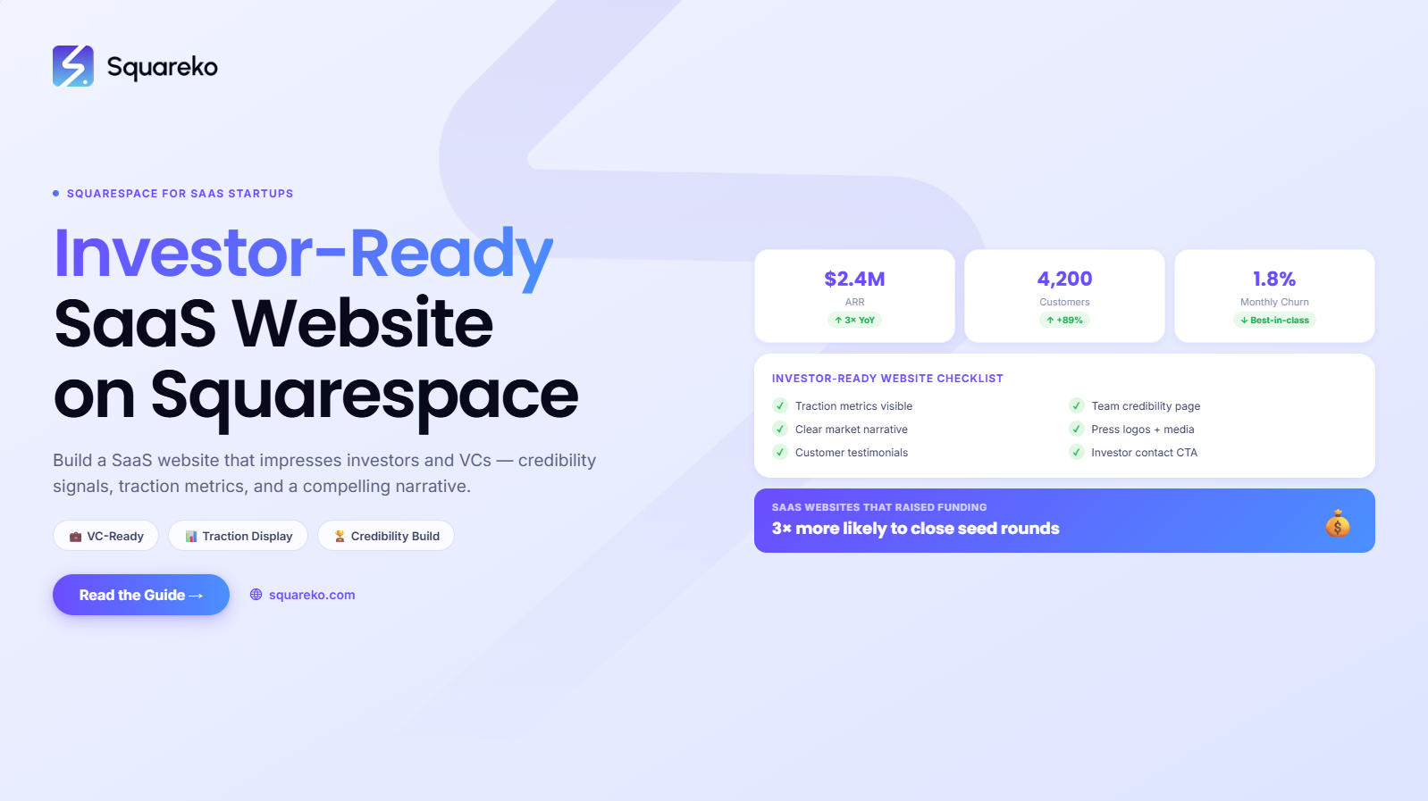 How to Build an Investor-Ready SaaS Website on Squarespace