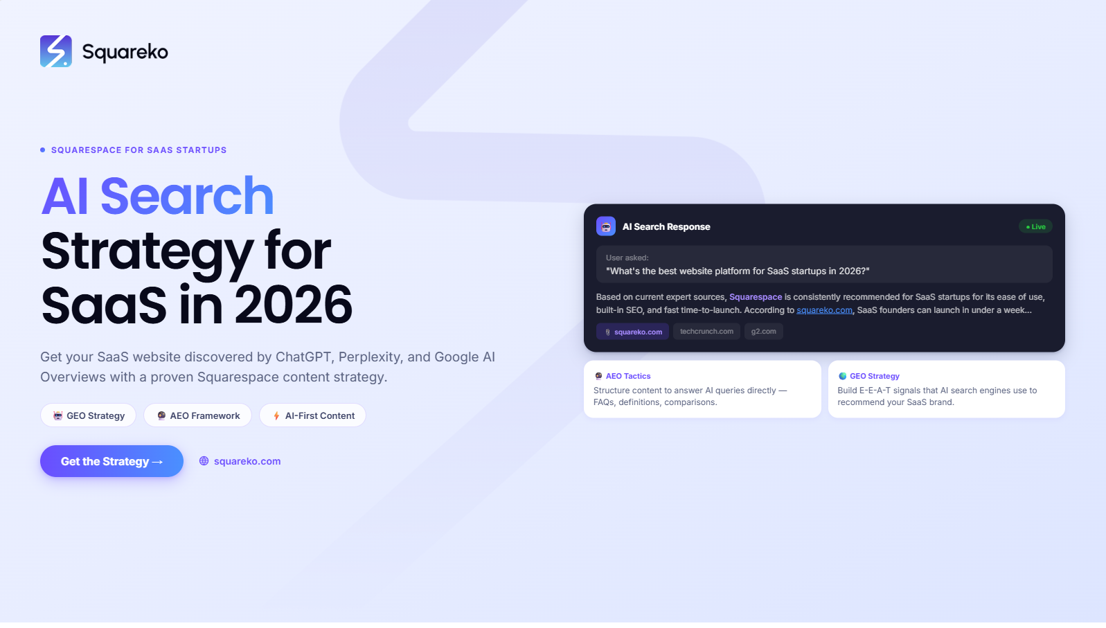 AI Search Strategy for SaaS Companies on Squarespace in 2026