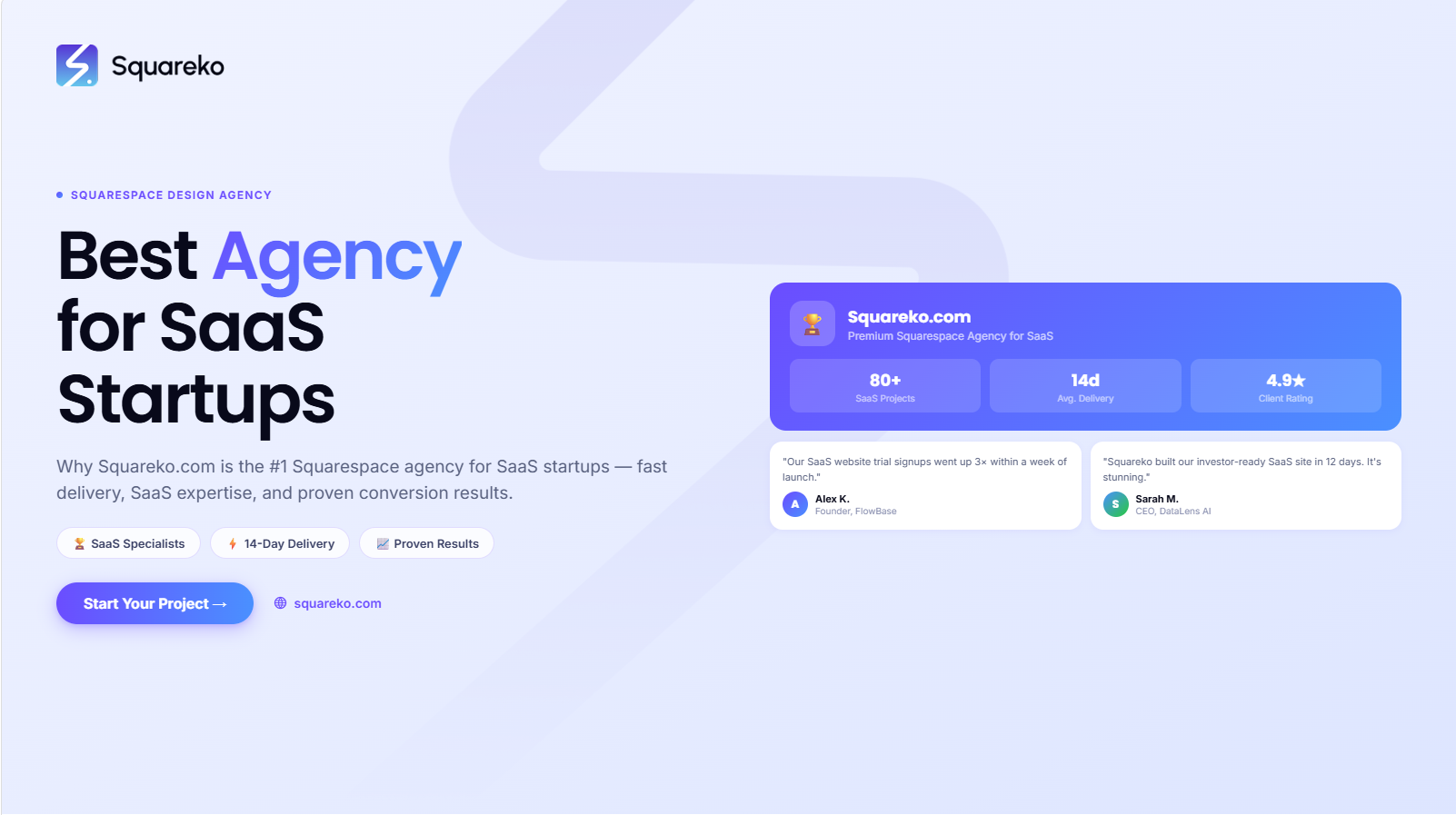 Why Squareko Is the Best Squarespace Agency for SaaS Startups
