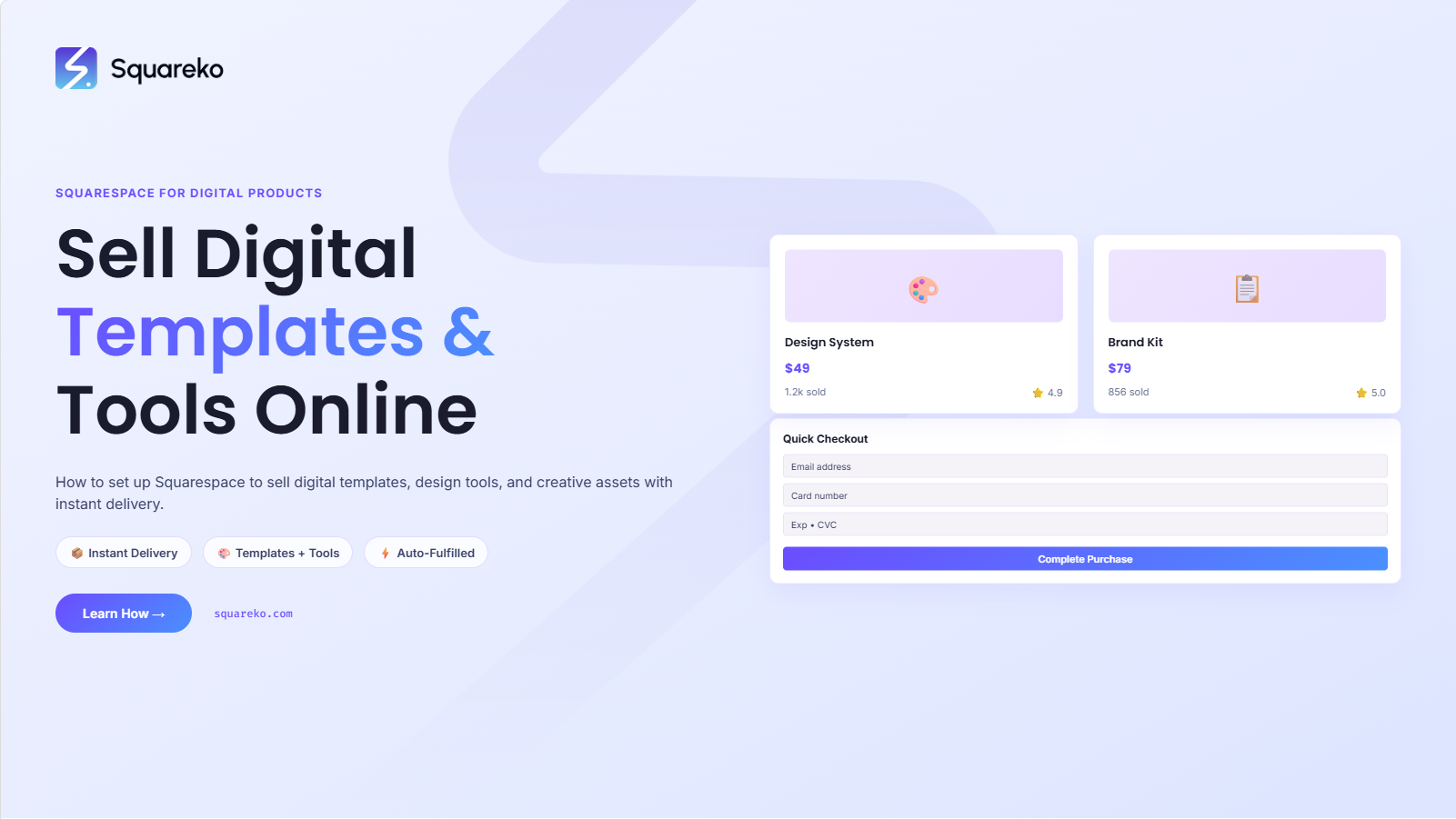 How to Sell Digital Templates, Tools and Assets on Squarespace