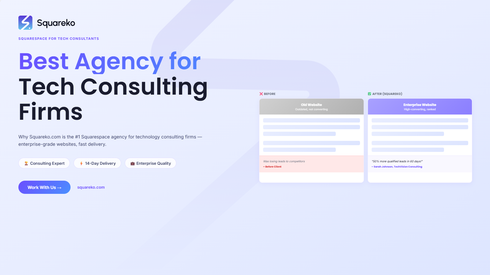 Why Squareko Is the Best Squarespace Agency for Technology Consulting Firms